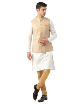 Manyavar - Men's Cream Nehru Jacket