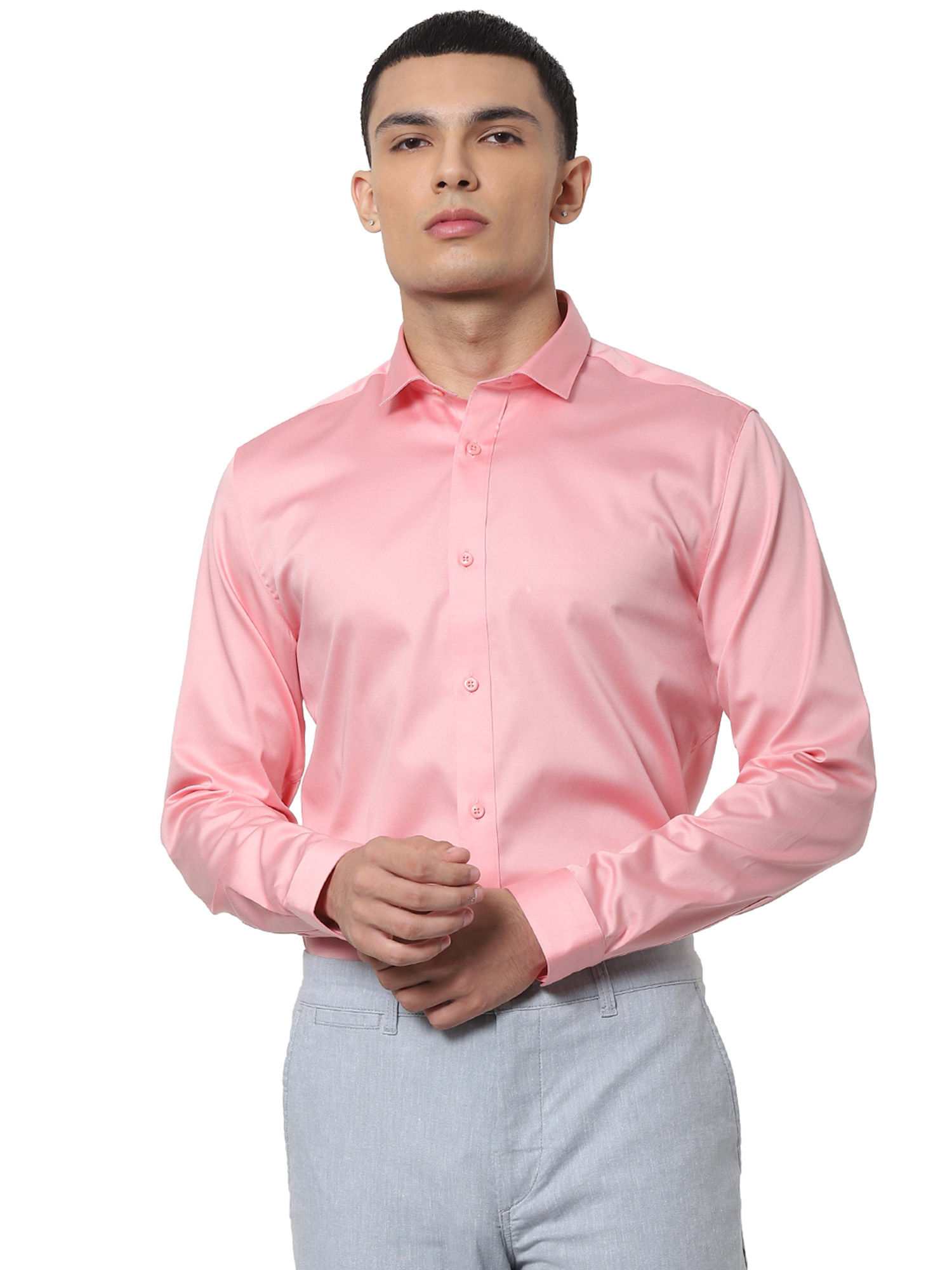 Buy Jack \u0026 Jones Pink Solid Shirts 