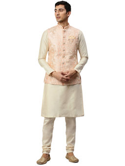 Manyavar - Men's Gajaree Kurta with Jacket and Churidar (Set of 3)