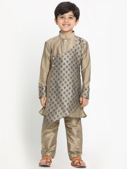 Vastramay - Boys Chiku Cotton Blend Kurta With Pyjama (Set of 2)