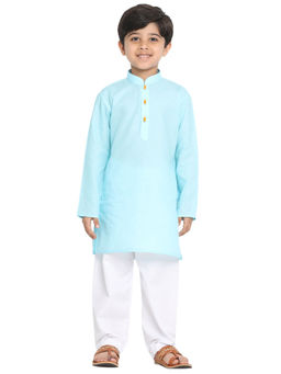 Vastramay - Boys Blue Kurta Pyjama Set (Set of 2)