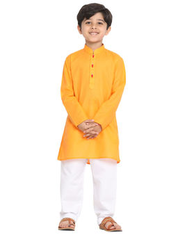 Vastramay - Boys Orange Kurta Pyjama Set (Set of 2)