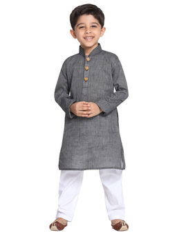 Vastramay - Boys Black and White Kurta Pyjama Set (Set of 2)