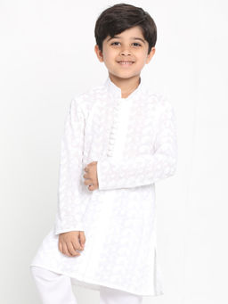 Vastramay - Boys' Chikankari White Kurta