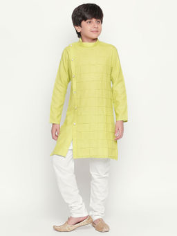 Jeetethnics - Boys Green Kurta Pyjama (Set of 2)