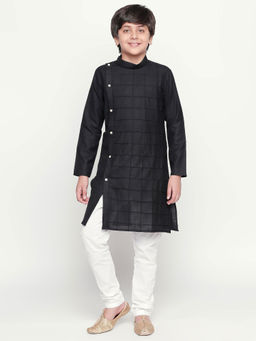 Jeetethnics - Boys Black Kurta Pyjama (Set of 2)