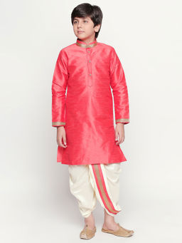 Jeetethnics - Boys Pink Kurta with Dhoti Pants (Set of 2)