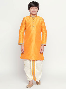 Jeetethnics - Boys Yellow Kurta with Dhoti Pants (Set of 2)