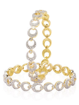 Jewels Galaxy - Elegant Handcrafted AD Gold Plated Bangles (Pack of 2)