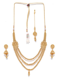 Jewels Galaxy - Gold Toned Layered Jewellery Set