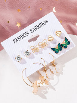 Jewels Galaxy - Gold Plated Earrings Combo (Set of 6)