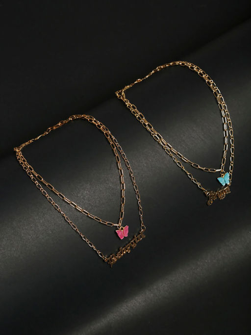 Jewels Galaxy Gold Plated Layered Necklace Combo