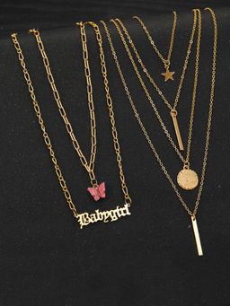 Jewels Galaxy - Jewellery For Women Gold Plated Layered Necklace Combos