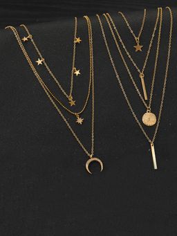 Jewels Galaxy - Jewellery For Women Gold Plated Layered Necklace Combos