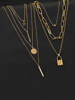 Jewels Galaxy - Jewellery For Women Gold Plated Layered Necklace Combos
