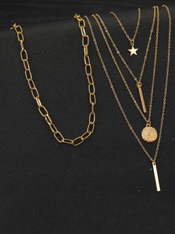 Jewels Galaxy - Jewellery For Women Gold Plated Layered Necklace Combos