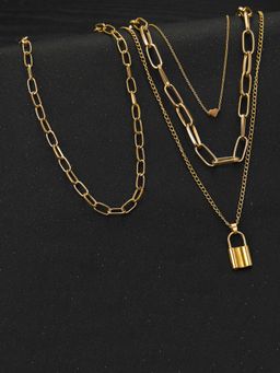 Jewels Galaxy - Jewellery For Women Gold Plated Layered Necklace Combos