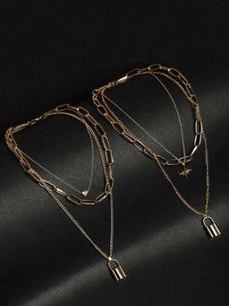 Jewels Galaxy - Jewellery For Women Gold Plated Layered Necklace Combos