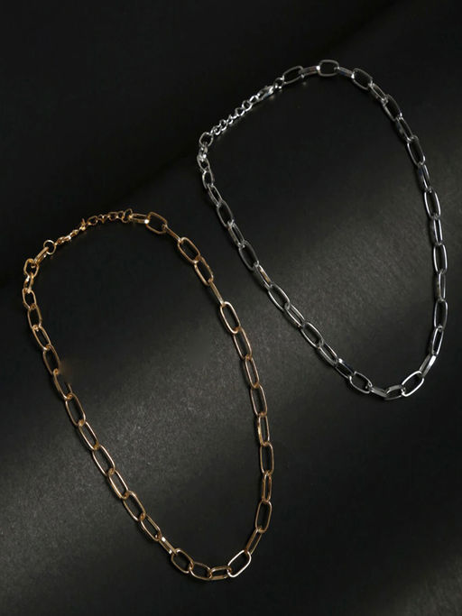 Jewels Galaxy Jewellery For Women Gold & Silver Plated Layered Necklace Combos