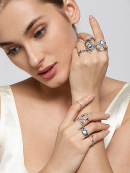 Jewels Galaxy - Stunning Star Floral Multi Designs Stylish Rings (Pack of 11)