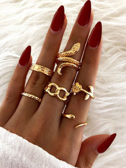 Jewels Galaxy - Jewellery For Women Gold Plated Rings Combo