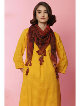 Biba - Red Viscose Printed Scarf