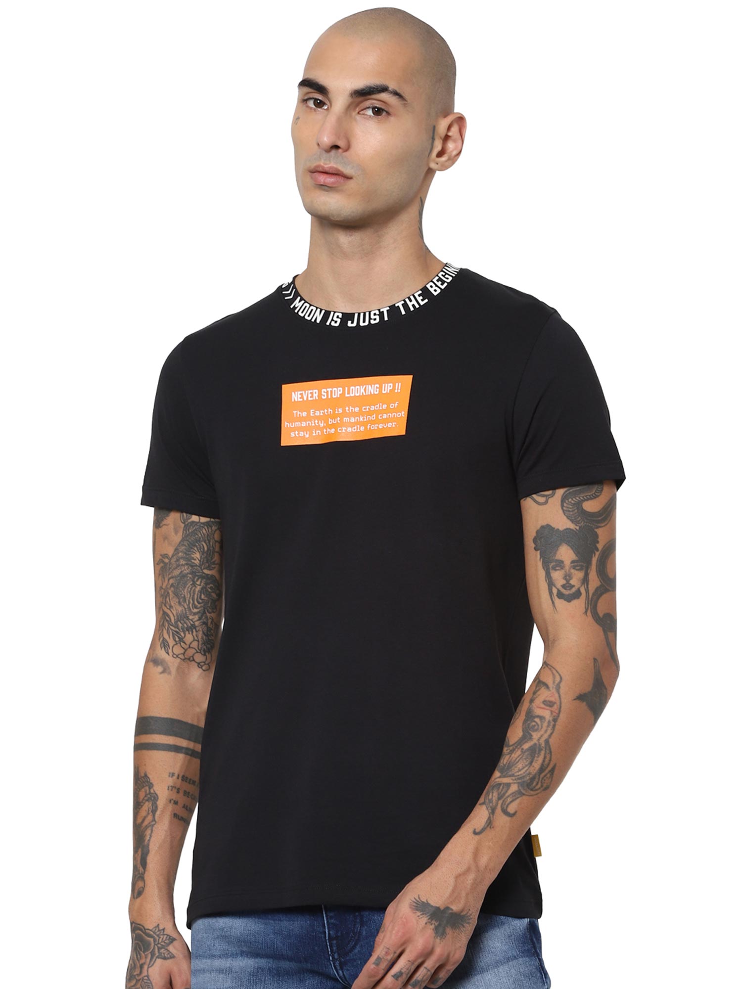 Buy Jack \u0026 Jones Black Printed T-Shirt 