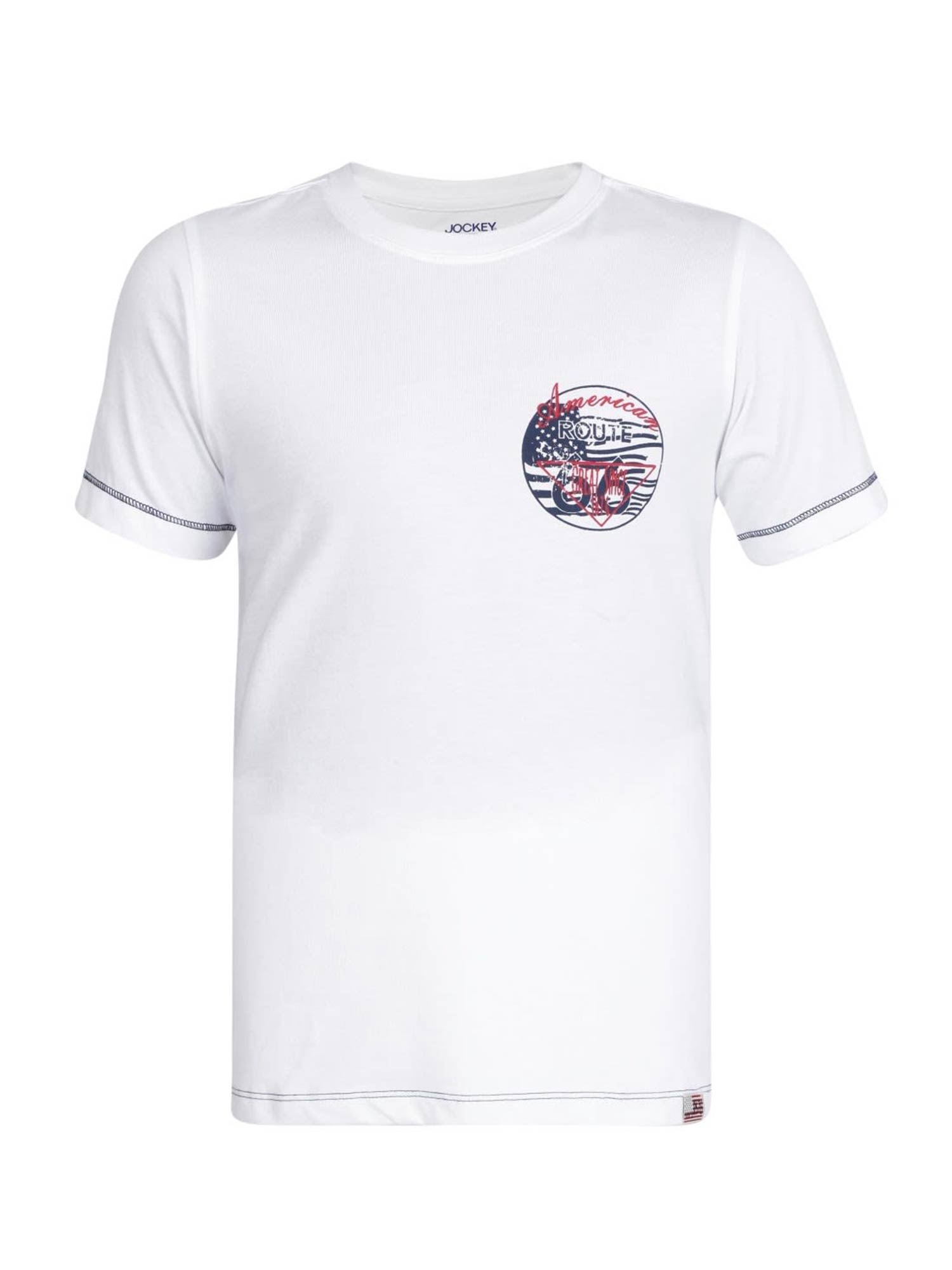Buy Jockey White Solid T-Shirt 