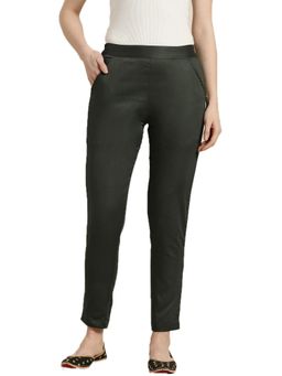 Jaipur Kurti - Olive Green Cotton Lycra Pant