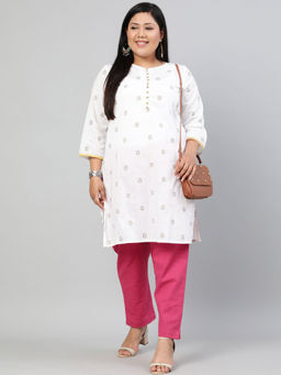 Jaipur Kurti - Magenta Ethnic Wear Cotton Slub Pant