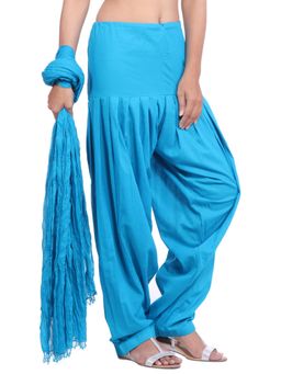Jaipur Kurti - Blue Cotton Patiala Salwar with Dupatta (Set of 2)