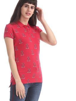 U.S. POLO ASSN. - Red All Over Print Polo Shirt