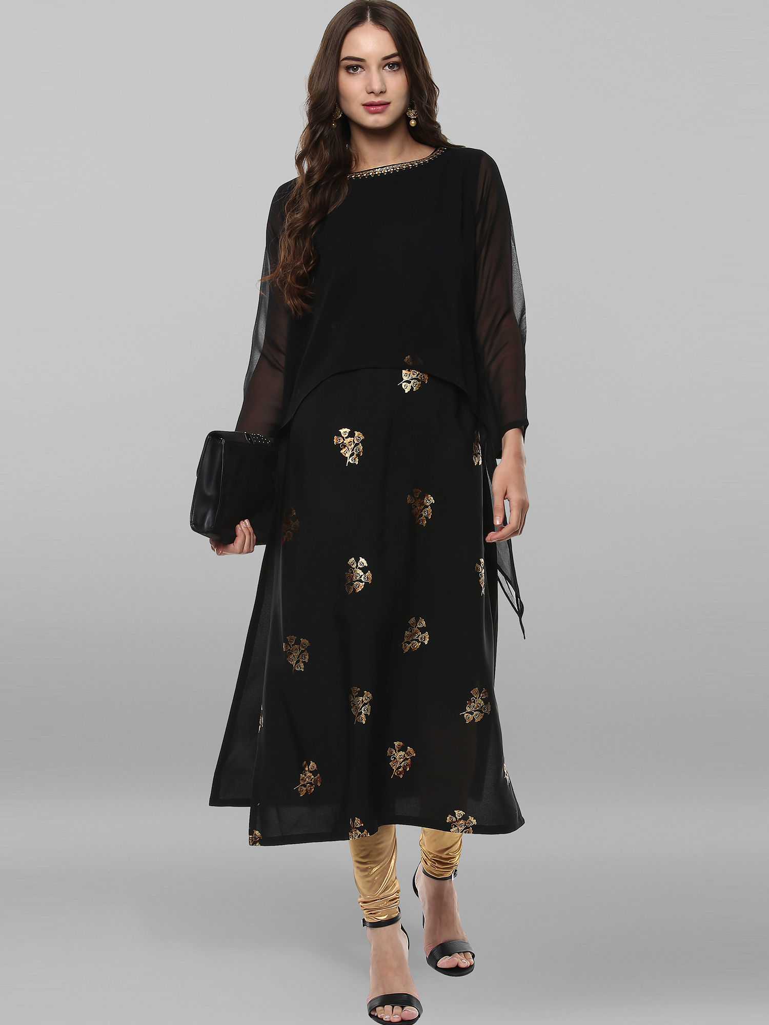 Janasya Indian Tunic Tops Crepe Kurti for Women