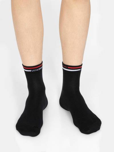 7002 Men Compact Cotton Elastane Stretch Ankle Length Socks - Black