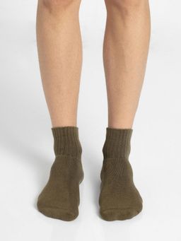 Jockey - 7036 Men Cotton Terry Ankle Length Socks - Olive