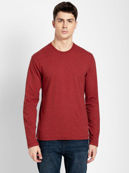 Jockey - US82 Men Super Combed Cotton Printed Round Neck T-Shirt - Red Melange