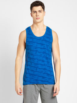 Jockey - 9928 Men Super Combed Cotton Rich Tank Top - Neon Blue Print