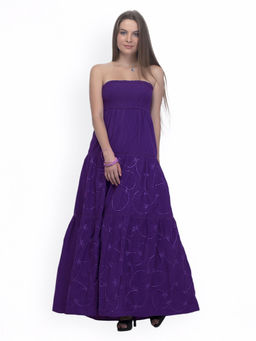 BELLE FILLE - Solid Purple Casual Dress