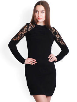 BELLE FILLE - Solid Black Casual Dress