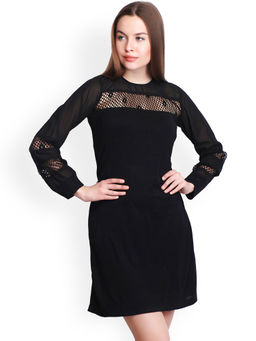 BELLE FILLE - Solid Black Casual Dress
