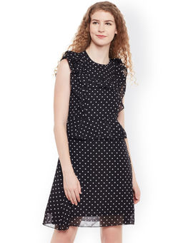 BELLE FILLE - Polka Dots Black Casual Dress