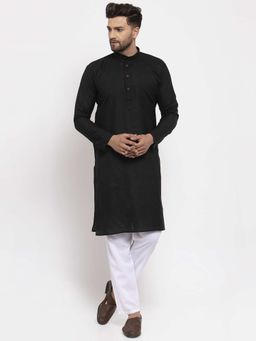 Jompers - Men Solid Cotton Kurta Pyjama (Set of 2)