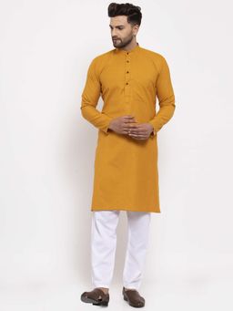 Jompers - Men Solid Cotton Kurta Pyjama (Set of 2)