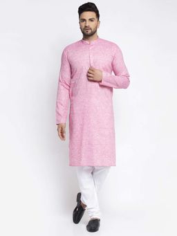 Jompers - Men Textured Kurta Pyjama (Set of 2)