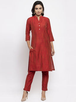 Jompers - Red Kurta With Pant (Set of 2)