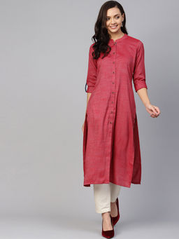 Jompers - Red Solid Kurta With Pants (Set of 2)