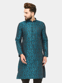 Jompers - Men Green Self Design Kurtas