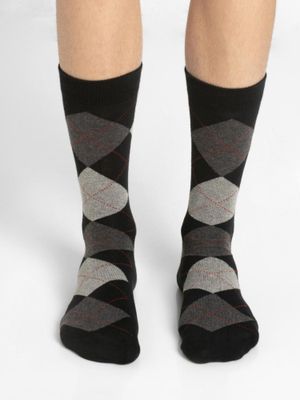 Jockey Calf Length Socks for Men with Elastane Welt , Jockey-7092