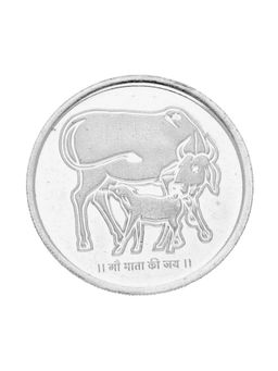 Sri Jagdamba Pearls - Designer cow with Calf Silver Coin