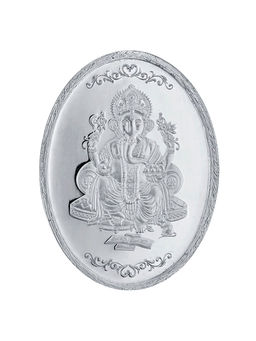 Sri Jagdamba Pearls - 20 Grams 99.9% Ganesh Oval Silver Coin